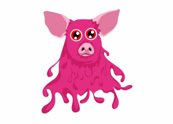 Cute Pink Slime Pig Svg, Halloween Svg Review