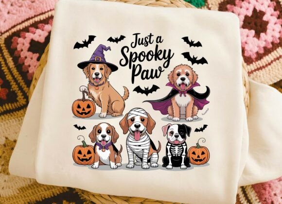 Halloween Dog Just a Spooky Paw SVG PNG Review